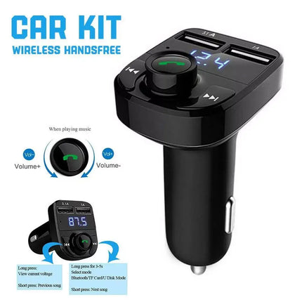 Émetteur FM Bluetooth 5.0 Voiture - Double USB 3.1A - Charge Rapide - Affichage Numérique - Kit Mains-Libres