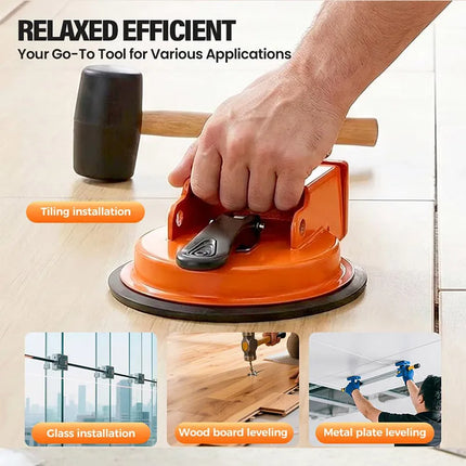 Outil de Serrage pour Joints de Plancher Bois – Ventouse Haute Adhérence >60kg avec Tampon Caoutchouc et Hauteur Réglable – Réparation et Rapprochement des Lames – Diamètre 118mm – Accessoire de Décoration Intérieure