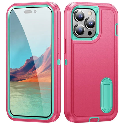 Coque Étui Anti-Choc Militaire à 3 Couches avec Support Kickstand | Pour iPhone 17 Pro Max, 16 15 14 13 12 11 Pro Max Plus etc | Protection Lourde PC + TPU
