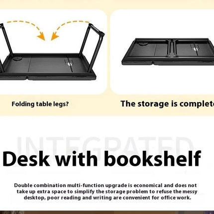 Table Ergonomique Pliable – Lit Intégré – Bureau Paresseux pour Ordinateur Portable – Hauteur Réglable – Polyvalent – Forme en L – Bois Massif – Poids 2,1 kg – Coloris Noir, Blanc, Bois – Moderne et Compact