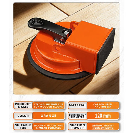 Outil de Serrage pour Joints de Plancher Bois – Ventouse Haute Adhérence >60kg avec Tampon Caoutchouc et Hauteur Réglable – Réparation et Rapprochement des Lames – Diamètre 118mm – Accessoire de Décoration Intérieure