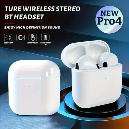 Écouteurs PRO 4 Bluetooth TWS 5.0 Mini Invisibles, Micro Intégré, pour iOS/Android, Sport, Jeu, Course à Pied