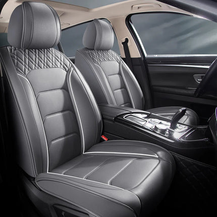 Housses de Siège de Voiture Universelles 5 Places – Style Professionnel Simple – Confortables et Durables pour Toutes les Saisons – Adaptées à la Plupart des Véhicules – Cuir Artificiel – Mousse PE Rembourrée
