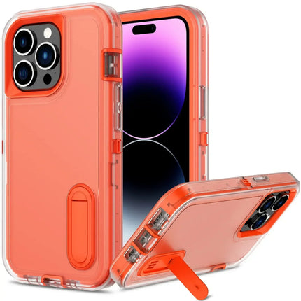 Coque Étui Anti-Choc Militaire à 3 Couches avec Support Kickstand | Pour iPhone 17 Pro Max, 16 15 14 13 12 11 Pro Max Plus etc | Protection Lourde PC + TPU