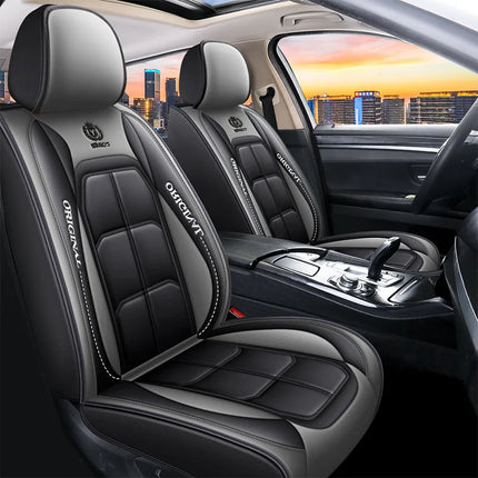 Housse de siège tout compris, Housse de Siège Auto Universelle en Cuir – Entièrement en Cuir – Toutes Saisons – Mousse PE Rembourrée – Disponible à l'Unité ou par Paire entièrement en cuir, housse de coussin universel toutes saisons