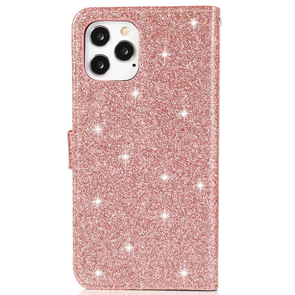Coque Livret Cuir Étincelante Glitter avec Dragonne | Pour iPhone 17 Pro Max Air 16E 15 Plus 14 13 12 MINI 11 Pro XR XS Max