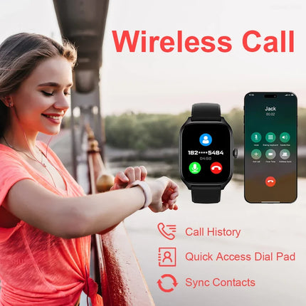 Montre Connectée H9 - 2,01" HD - Appels, Fréquence Cardiaque, 100+ Modes de Sport - Étanche - Homme / Femme