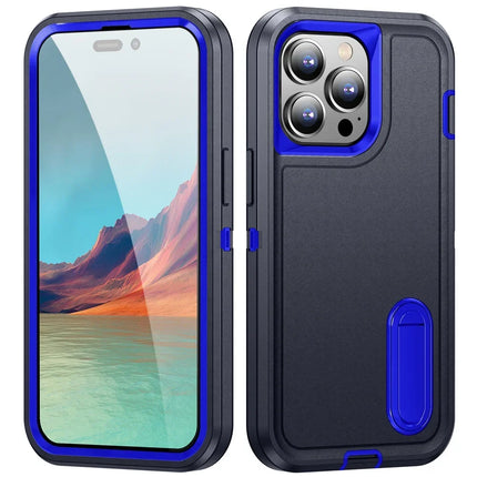 Coque Étui Anti-Choc Militaire à 3 Couches avec Support Kickstand | Pour iPhone 17 Pro Max, 16 15 14 13 12 11 Pro Max Plus etc | Protection Lourde PC + TPU