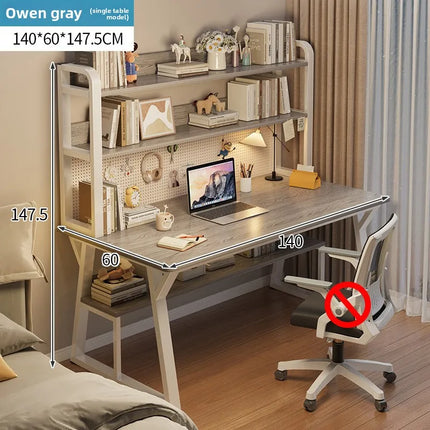 Bureau d’Ordinateur Multifonctionnel pour Chambre à Coucher – Simple et Élégant – Avec Bibliothèque Intégrée et Bureau d’Écriture – Style Modern Minimalism – Bois Durable – Poids 25 kg – Idéal pour Étude, Maison, Bureau