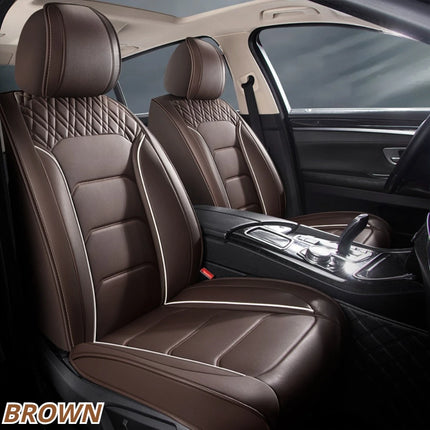 Housses de Siège de Voiture Universelles 5 Places – Style Professionnel Simple – Confortables et Durables pour Toutes les Saisons – Adaptées à la Plupart des Véhicules – Cuir Artificiel – Mousse PE Rembourrée