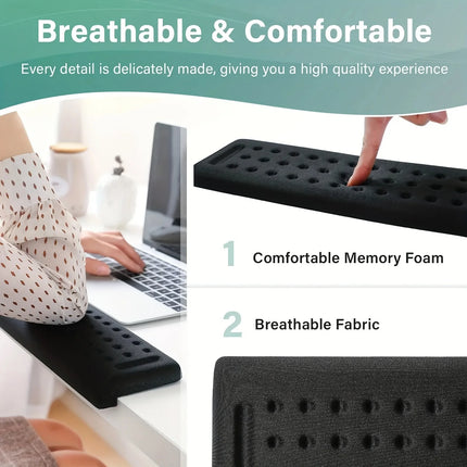 Repose-Poignet Ergonomique en Forme de L – Support pour Poignet et Avant-Bras – Base en Mousse Antidérapante – Confort Optimal pour le Travail sur Ordinateur – Cuir de Haute Qualité – 1 Pièce