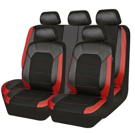 Housse de Siège de Voiture Universelle en Cuir PU – Ensemble Complet 9 Pièces – Luxe – 5 Sièges – Haute Qualité – Protection Complète 5 Places pour Voitures, SUV, Camions, Fourgonnettes