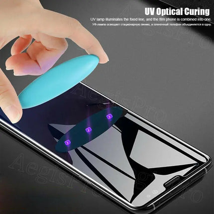 Lot de 2 Protecteurs d'Écran en Verre Trempé 9H – UV Full Glue 3D HD Clear – Compatible Samsung Galaxy S10 à S26 Plus Ultra et Note8 à Note20 Plus Ultra – Bord 5D Curved – Anti-Empreintes – Support Capteur d'Empreintes