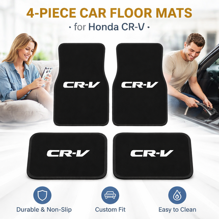 Tapis de Sol Automobile Honda CRV – Lot de 4 Pièces (2 Avant + 2 Arrière) – Tapis de Pieds en Caoutchouc Néoprène – Antidérapant – Imperméable – Facile à Nettoyer – Universel pour Voiture, SUV et Camion – Design Imprimé Élégant