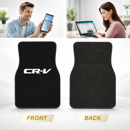 Tapis de Sol Automobile Honda CRV – Lot de 4 Pièces (2 Avant + 2 Arrière) – Tapis de Pieds en Caoutchouc Néoprène – Antidérapant – Imperméable – Facile à Nettoyer – Universel pour Voiture, SUV et Camion – Design Imprimé Élégant