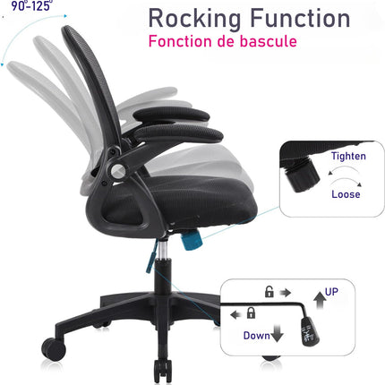 Fauteuil de Bureau Ergonomique avec Support Lombaire - Chaise de Bureau et Domicile - Hauteur et Accoudoirs Réglables - Certifié BIFMA - GERTTRONY