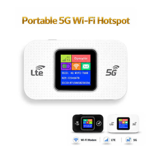 Routeur Hotspot Mobile WiFi 6 4G/5G – Prise en Charge de 10 Appareils– Emplacement pour Carte SIM – Routeur Sans Fil Portable Maison et Voyages – Puce Qualcomm – Batterie 2100-3000 mAh