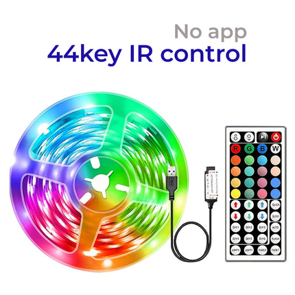 Ruban lumineux LED RGB 5V 16 LEDs/m - Contrôle par Télécommande et Application Smartphone (IOS - Android) - 9 Longueurs (0.5m à 30m) pour Décoration Chambre, Salon, Fête