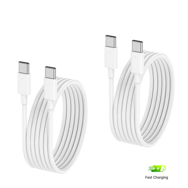 Câble de Charge USB-C vers USB-C 60W (1m, 2m, 3m) - Compatible iPhone 17/16 Pro Max, MacBook, iPad, Samsung Galaxy - Charge Rapide PD MFi (Pack de 2)