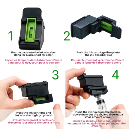 Cartouche d'Encre Rechargeable Vilaxh HP62XL - Compatible HP Envy 5540, 5640, 7640, 5740, etc. - Haute Qualité