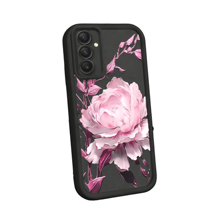 Coque Silicone Étui Antichoc Motif Fleur Blanche et Rose | Poche pour Samsung Galaxy A14, A15 A25 A54 5G, S21, S23, S24 Plus, S25 | Protection Complète Élégante