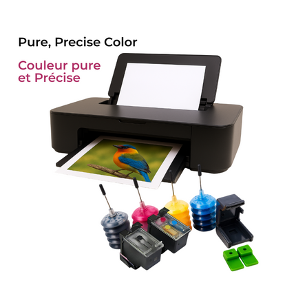 Cartouche d'Encre Rechargeable Vilaxh HP62XL - Compatible HP Envy 5540, 5640, 7640, 5740, etc. - Haute Qualité