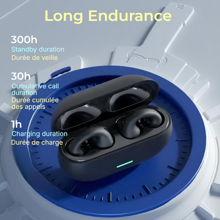 Casque Audio Bluetooth 5.3 à Conduction Osseuse - Réduction de Bruit Active, Léger & Confortable - Sport, Jeux, Appels HD - ZONGJI T75 PRO