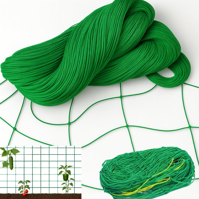 Treillis de Jardin Solide en Nylon – Filet de Support pour Plantes Grimpantes et Légumes – Mailles Carrées Résistantes