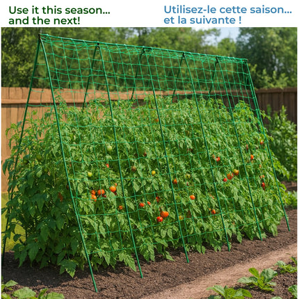 Treillis de Jardin Solide en Nylon – Filet de Support pour Plantes Grimpantes et Légumes – Mailles Carrées Résistantes