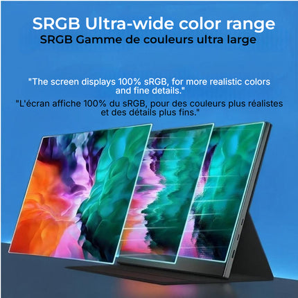 Écran Portable 4K 15,6" Moniteur USB-C/HDMI Couleurs 100% sRGB IPS, Luminosité 500 nits Parfait pour Mac/PC/Smartphone Gamers (Switch/PS5/Raspberry Pi) Télétravail