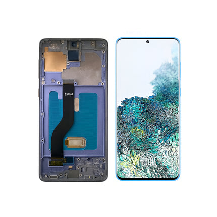 Écran AMOLED Complet Samsung Galaxy S20+ G985F 6.7" - Kit Assemblé avec Cadre et Couvercle - Noir/Gris/Blanc/Bleu Clair/Bleu Foncé - Garantie 6 Mois
