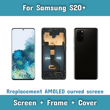 Écran AMOLED Complet Samsung Galaxy S20+ G985F 6.7" - Kit Assemblé avec Cadre et Couvercle - Noir/Gris/Blanc/Bleu Clair/Bleu Foncé - Garantie 6 Mois