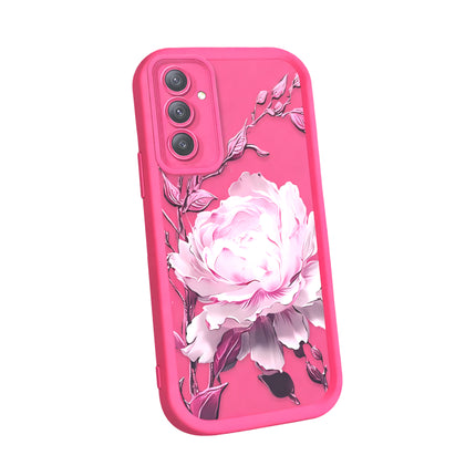 Coque Silicone Étui Antichoc Motif Fleur Blanche et Rose | Poche pour Samsung Galaxy A14, A15 A25 A54 5G, S21, S23, S24 Plus, S25 | Protection Complète Élégante