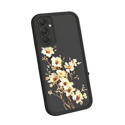 Coque Silicone Étui Antichoc Motif Fleur Blanche et Rose | Poche pour Samsung Galaxy A14, A15 A25 A54 5G, S21, S23, S24 Plus, S25 | Protection Complète Élégante