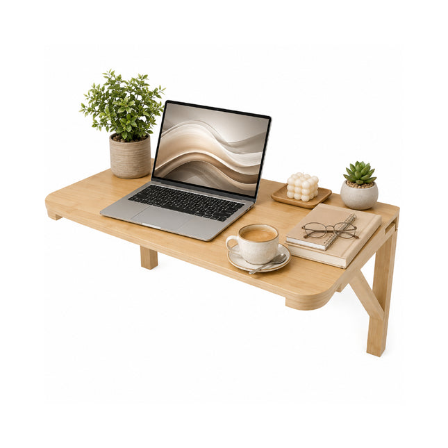 Table Murale Pliable en Bois Massif – Table à Manger / Bureau d’Ordinateur / Table d’Apprentissage – Tailles : 60×40 cm, 75×50 cm, 80×60 cm, 100×60 cm – Design Classique – Bois de Pin Naturel – Charge Jusqu’à 136 kg – Mécanisme à Dégagement Simple