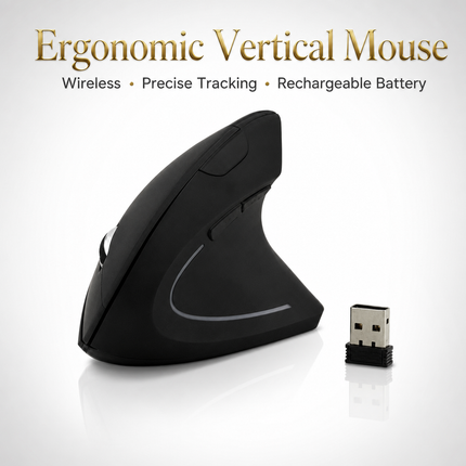 Souris Verticale Sans Fil Ergonomique – Confort Optimal pour Main Droite – 3 Niveaux DPI Réglables – Alimentation par Piles AAA – Connexion 2,4 GHz – Plug-and-Play – Idéal pour Bureautique et Gaming